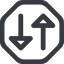 Line, right, wide, octagon, horizontal, mirror, arrow, update, change, switch, select, revert, double, double-arrow, change-wide icon