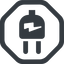Line, right, wide, octagon, horizontal, mirror, electricity, plug, charge, charger, electric, electrics, electrical, plug-alt icon