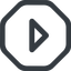 Line, right, wide, octagon, arrow, direction, caret, caret-wide icon