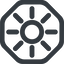 Line, up, wide, octagon, star, light, brightness, luminosity, intensity, brilliance, lighter, darker, dark, mode, Illumination, sun, shine, flash, ray, brightness-wide icon