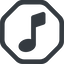 Line, wide, octagon, mute, unmute, music, eighth, note, eighth-note, musical, notes, eighth-note-solid icon