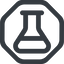 Line, wide, octagon, graduated, erlenmeyer, chemical, flask, lab, laboratory, chemistry, potion, glassware, conical, erlenmeyer-wide icon