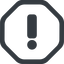 Line, wide, octagon, mark, warning, exclamation, straight, info, exclamation-mark icon