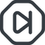 Line, up, wide, octagon, video, play, forward, backward, mp3, player, pause, step, forward-step-wide icon