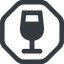 Line, wide, octagon, glass, party, wine, champagne, glass-wine, drink, water, glass-wine-solid icon