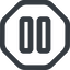 Line, wide, octagon, arrow, video, play, mp3, player, pause, pause-wide icon