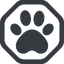 Line, up, wide, octagon, animal, cat, paw, dog, bear, paw-solid icon