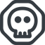 Line, wide, octagon, danger, skull, death, dead, skull-wide icon