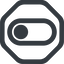 Line, up, wide, octagon, setting, apple, on, off, ios, switch, button, radio, switch-wide icon