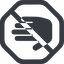 Line, right, wide, solid, octagon, horizontal, mirror, prohibited, hand, stop, fingers, hand-solid icon