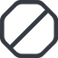 Thin, line, right, wide, circle, square, octagon, prohibited, empty, none icon