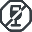 Line, wide, octagon, glass, horizontal, mirror, prohibited, party, wine, champagne, glass-wine, drink, water, glass-wine-solid icon