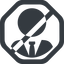 Line, wide, circle, octagon, horizontal, mirror, user, prohibited, tie, admin, administrator, superuser, user-tie-circle icon