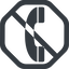 Line, up, wide, octagon, prohibited, phone, call, dial, number, dot, telephone, pictogram, dot-50, dot-telephone icon