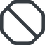 Thin, line, up, wide, circle, square, octagon, prohibited, empty, none icon