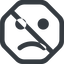 Line, wide, octagon, prohibited, smiley, emoji, sad, emoticon, smiley-sad-wide icon