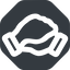 Down, wide, solid, octagon, horizontal, mirror, business, hand, handshake, shake, agreement, deal, hands, shaking, agree, handshake-wide icon