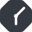 Down, wide, solid, octagon, clock, time, meeting, hour, minute, hours, minutes, clock-wide icon