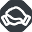 Down, wide, solid, octagon, business, hand, handshake, shake, agreement, deal, hands, shaking, agree, handshake-wide icon