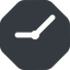 Right, wide, solid, octagon, horizontal, mirror, clock, time, meeting, hour, minute, hours, minutes, clock-wide icon