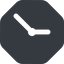 Right, wide, solid, octagon, clock, time, meeting, hour, minute, hours, minutes, clock-wide icon