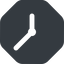 Up, wide, solid, octagon, clock, time, meeting, hour, minute, hours, minutes, clock-wide icon