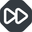 Up, wide, solid, octagon, video, play, forward, backward, mp3, player, pause, forward-wide icon