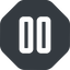Wide, solid, octagon, arrow, video, play, mp3, player, pause, pause-wide icon