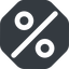 Wide, solid, octagon, percent, pct, percentage, ratio, discount, percent-wide icon