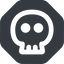 Wide, solid, octagon, danger, skull, death, dead, skull-wide icon