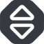 Up, wide, solid, octagon, order, sort, sort-wide icon