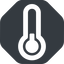 Wide, solid, octagon, temperature, low, freeze, thermometer, cold, temperature-low, temperature-low-wide icon