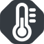 Wide, solid, octagon, temperature, thermometer, cold, heat, hot, thermometer-wide icon