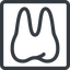 Line, down, normal, solid, square, horizontal, mirror, cog, medical, health, care, medic, clinical, tooth, molar, dental, dentist, stomatology, teeth icon