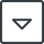 Line, down, normal, square, arrow, direction, caret icon