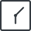 Line, down, normal, square, clock, time, meeting, hour, minute, hours, minutes icon