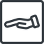 Line, down, normal, square, healthcare, help, care, gift, hand, giving, giving-hand, love, give icon
