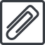 Line, down, normal, square, paper, clip, attachment, paper-clip, paper-clip-alt icon