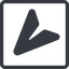Line, down, normal, square, message, paper, messaging, plane, airplane, aeroplane, submit, send, paper-plane, paper-plane-alt-solid icon