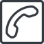Line, down, normal, square, phone, call, dial, number, telephone icon