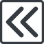 Line, left, normal, square, arrow, direction, chevron, double, double-chevron, forward, backward, double-chevron-solid icon