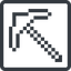 Line, left, normal, square, minecraft, pixelart, pixel, pickaxe, pick, axe, mojang, minecraft-pickaxe icon
