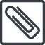 Line, left, normal, square, paper, clip, attachment, paper-clip, paper-clip-alt icon