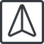 Line, left, normal, square, message, paper, messaging, plane, airplane, aeroplane, submit, send, paper-plane icon