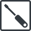 Line, left, normal, square, tool, mechanics, mechanical, repair, screwdriver, screw, screwdriver-alt-solid icon