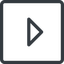 Line, right, normal, square, arrow, direction, caret icon