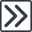 Line, right, normal, square, arrow, direction, chevron, double, double-chevron, forward, backward, double-chevron-solid icon