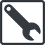 Line, right, normal, square, spanner, wrench, tool, mechanics, mechanical, repair, spanner-solid icon