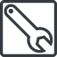 Line, right, normal, square, spanner, wrench, tool, mechanics, mechanical, repair icon