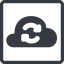 Line, normal, solid, square, horizontal, mirror, upload, update, data, cloud, sync, synchronize, cloud-sync-solid, cloud-sync icon